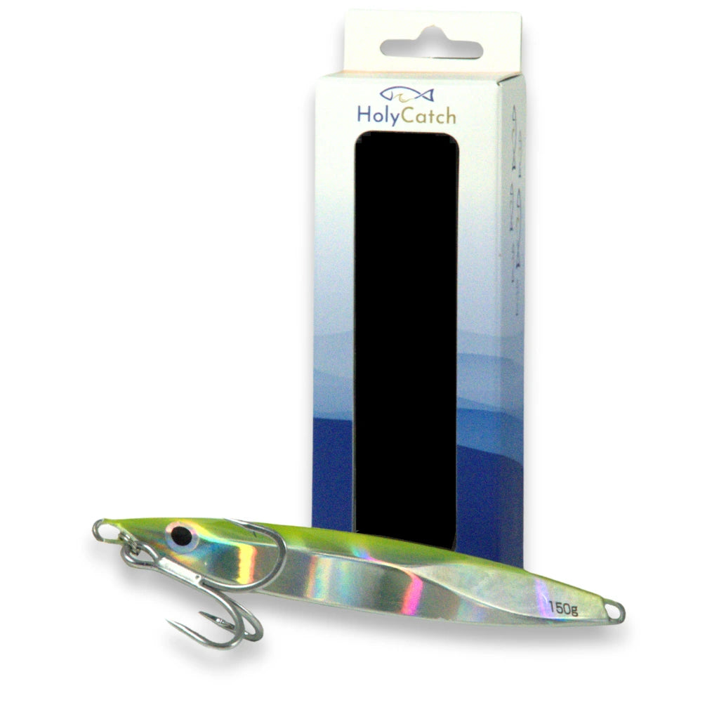 HolyCatch Pilker Forelle 150g in Grün mit Verpackung
