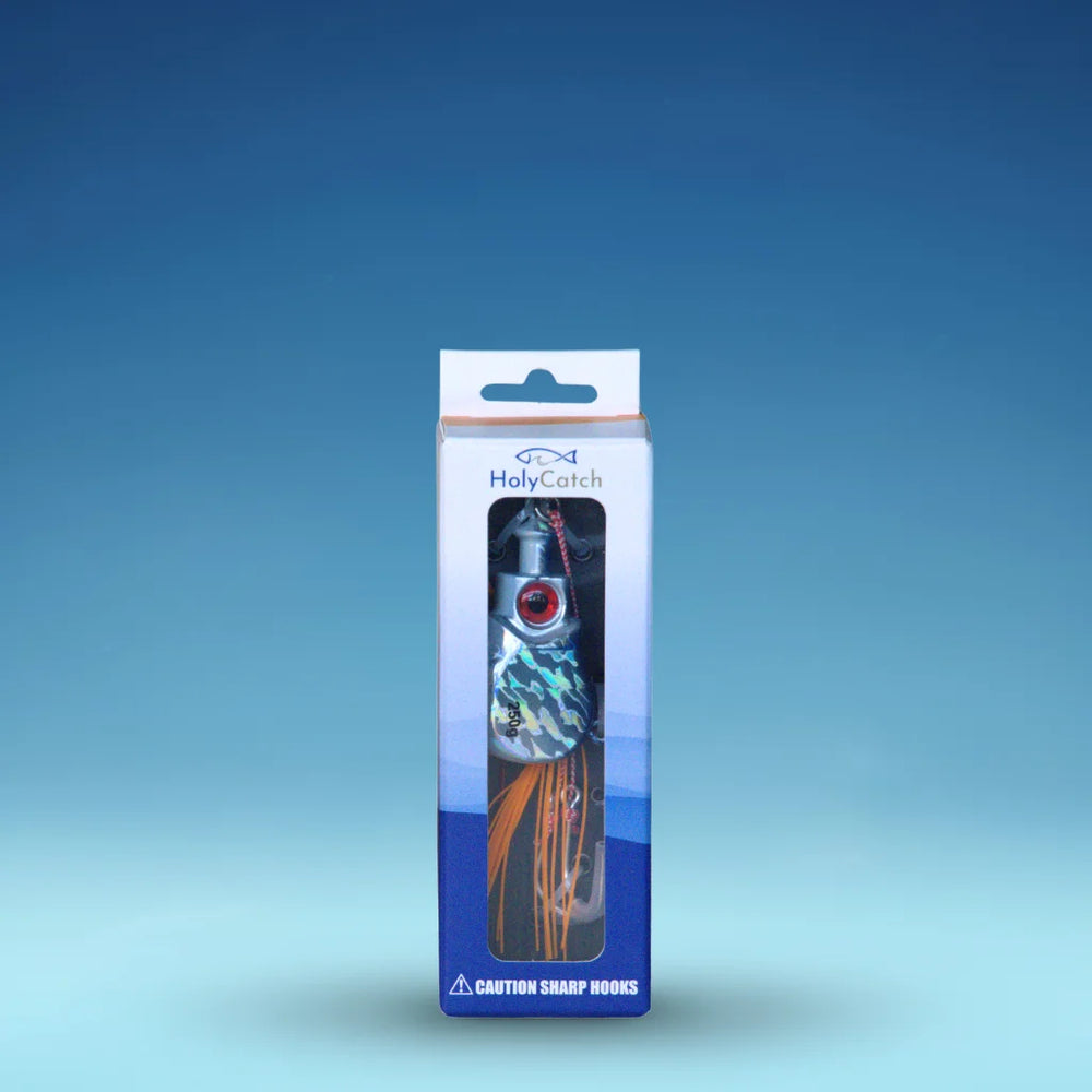 HolyCatch Pilker Valara blau 250g in der Verpackung